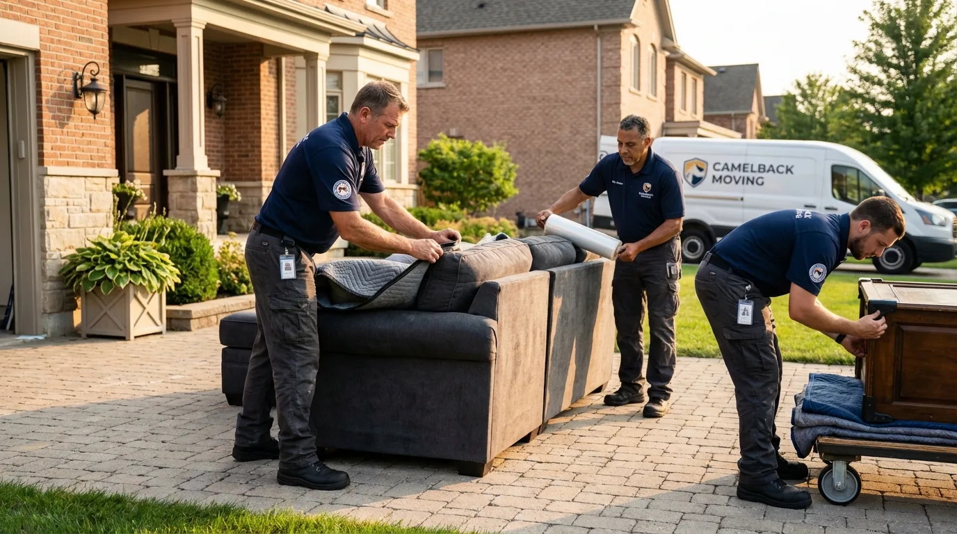 Large estate moving crew wrapping furniture in Whitehouse, TX